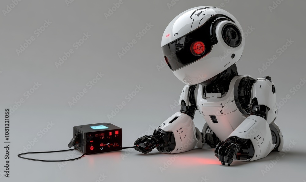 Poster problem with charging the humanoid robot, no power, empty dead battery. robotics,