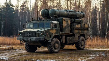 Anti aircraft missile system deployed at military base for enhanced air defense capabilities