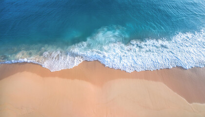 beautiful sandy beach and soft blue ocean wave