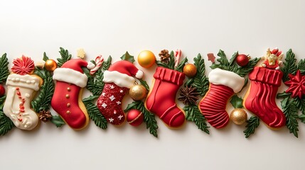 クリスマスツリーと靴下のクッキー