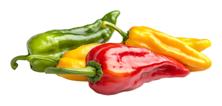 vibrant anaheim pepper isolated on white background 