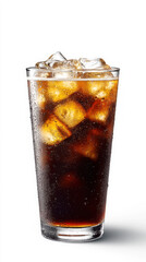 Chilled iced coffee in tall glass for refreshing beverage design