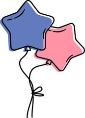 Birthday Balloons Outline Doodle