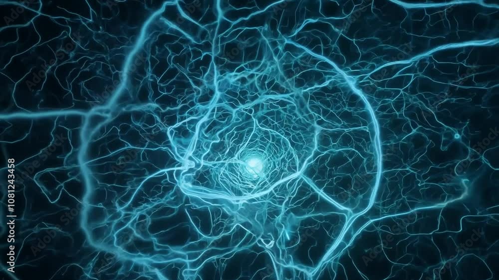 Poster exploring the intricate pathways of a mental labyrinth in deep focus generative ai