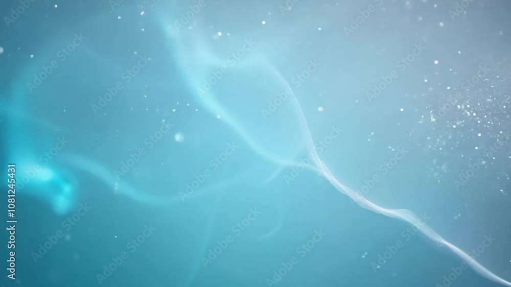 Poster swirling blue particles creating ethereal trails in motion generative ai
