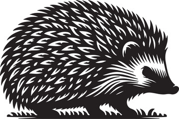 Hedgehog Silhouette Vector Art on White Background - Adorable Spiky Animal Icon Design

