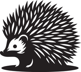 Hedgehog Silhouette Vector Art on White Background - Adorable Spiky Animal Icon Design

