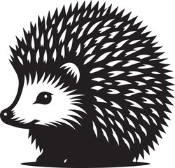 Hedgehog Silhouette Vector Art on White Background - Cute Forest Animal Icon Design

