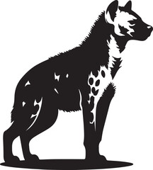 Hyena Silhouette Vector Art on White Background - Wild Scavenger Animal Icon Design

