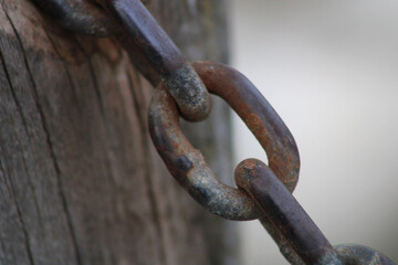 rusted silver metal chain links