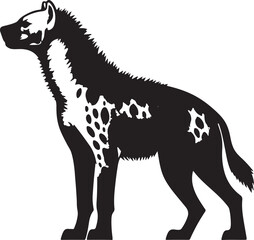 Hyena Silhouette Vector Art on White Background - Wild Scavenger Animal Icon Design

