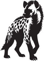 Hyena Silhouette Vector Art on White Background - Wild Scavenger Animal Icon Design

