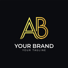 Creative and elegant letter ab logo design template
