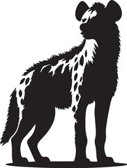 Hyena Silhouette Vector Art on White Background - Wild Scavenger Animal Icon Design

