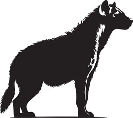 Hyena Silhouette Vector Art on White Background - Wild Scavenger Animal Icon Design

