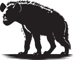 Hyena Silhouette Vector Art on White Background - Wild Scavenger Animal Icon Design

