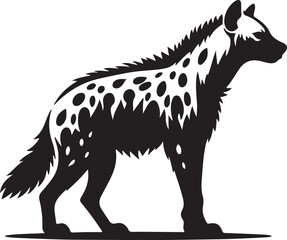 Hyena Silhouette Vector Art on White Background - Wild Scavenger Animal Icon Design

