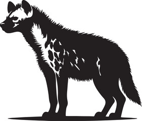 Hyena Silhouette Vector Art on White Background - Wild Scavenger Animal Icon Design

