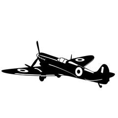 Vintage military airplane silhouette