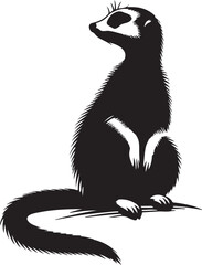 Meerkat Silhouette Vector Art on White Background - Alert Desert Animal Icon Design

