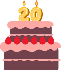 20th Birthday Cake Anniversary