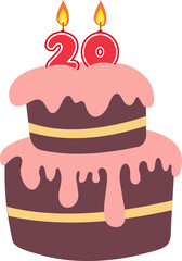 20th Birthday Cake Anniversary