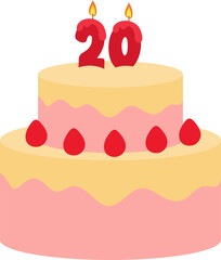 20th Birthday Cake Anniversary