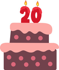 20th Birthday Cake Anniversary