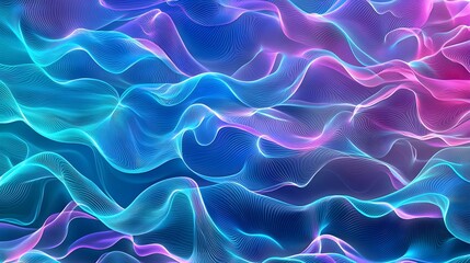 Obraz premium Abstract Neon Blue Purple Waves