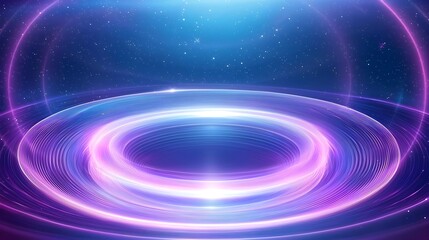 Abstract Purple Glowing Rings