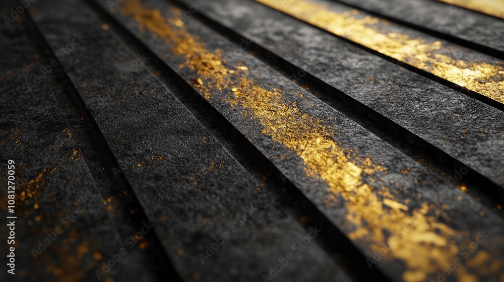 Poster textured black and gold surface with dynamic patterns and warm highlights, capturing the essence of 