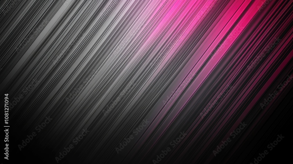 Poster abstract background with striking gradient lines in shades of black and pink creatively blending tog