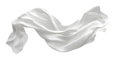 White fabric flowing on a transparent background. isolated background.