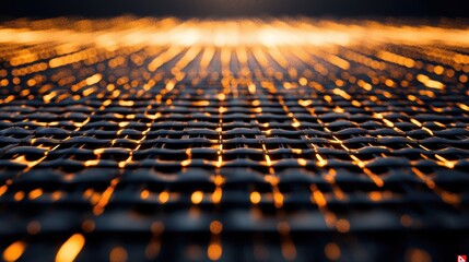 Obraz premium Abstract Close-Up of Textured Surface with Intertwining Lines and Warm Light Reflections, Creating a Mesmerizing Visual Effect for Artistic or Modern Backgrounds