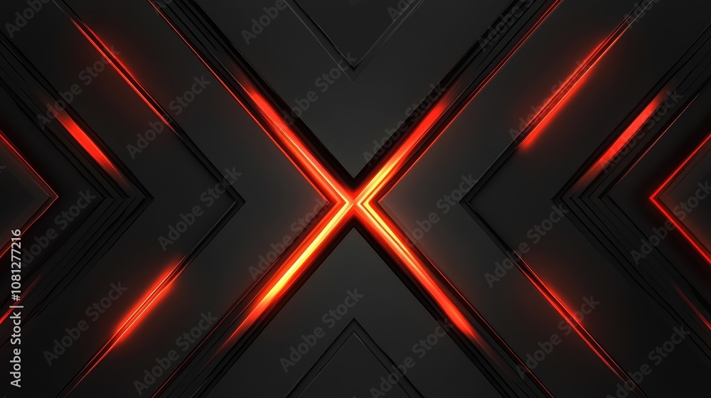 Poster abstract geometric background featuring dynamic red and black lines creating an eye-catching x shape