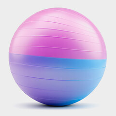 Obraz premium Vibrant Two-Toned Exercise Ball for Fitness and Home Workouts, Ideal for Stability Training, Yoga, and Physical Therapy, Enhancing Core Strength and Balance