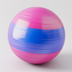 Obraz premium Colorful Exercise Ball for Fitness and Balance Training, Ideal for Home, Gym, or Studio Workouts, Enhances Core Strength and Stability, Various Uses in Physical Therapy