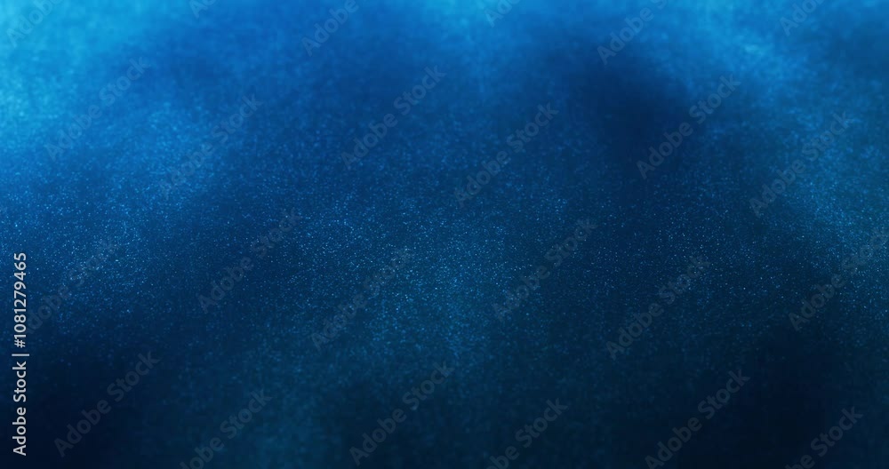 Poster deep blue background loop with shimmering particles reminiscent of digital data or cosmic dust. infi