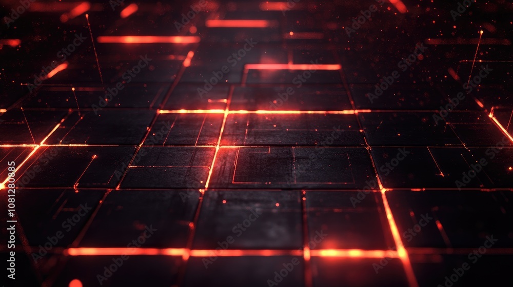 Poster abstract digital background with glowing lines and geometric patterns creating a futuristic technolo