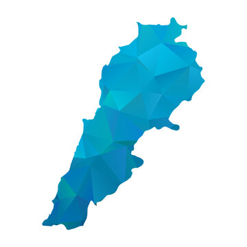 recommend clip art: Map of Lebanon - Blue Geometric Rumpled Triangular , Polygonal Design For Your. Vector illustration eps 10.	
                    