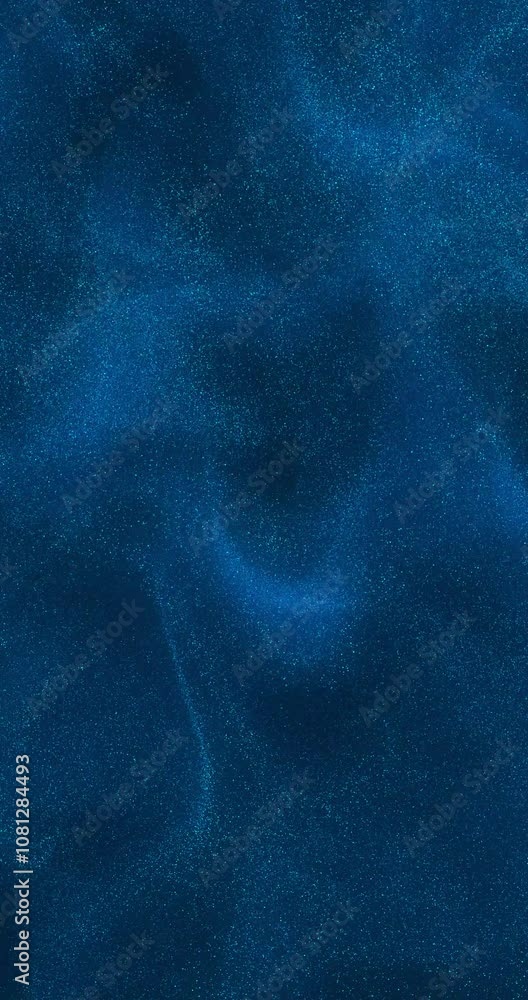 Poster  deep blue background with subtle, shimmering particles, perfect for vertical video loops and social media content. Creates a sense of depth and movement. perfect for video loops