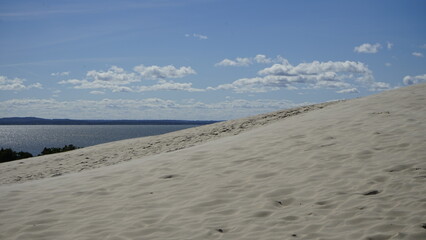 Moving dunes by the sea in Poland
