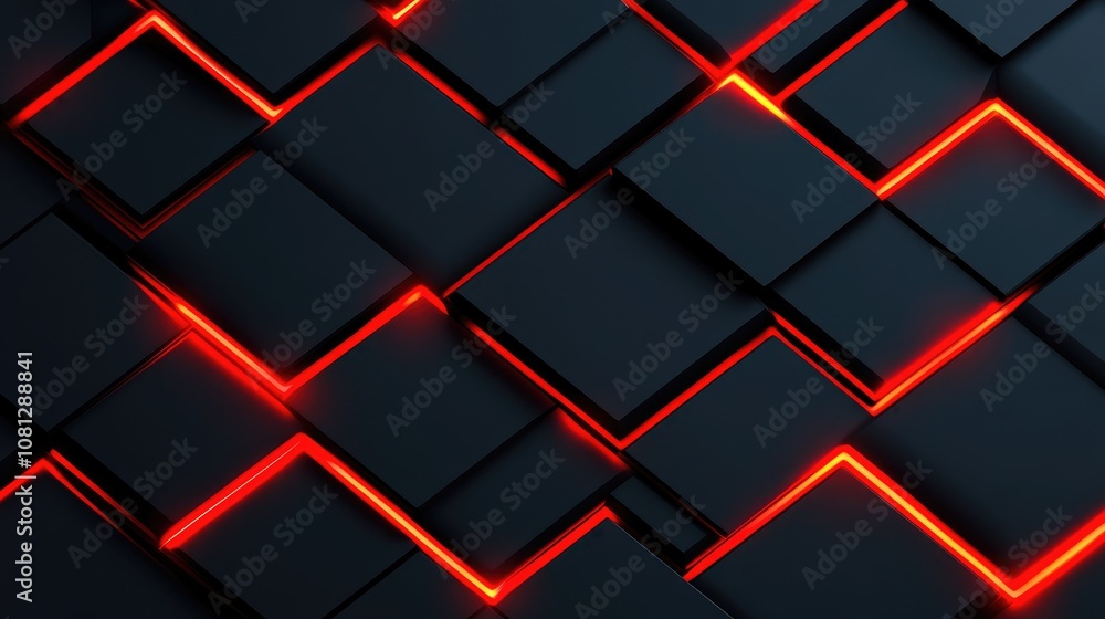 Poster abstract dark background with illuminated lines and geometric shapes creating a modern design suitab
