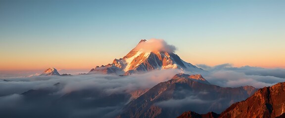 Fototapeta premium Majestic Sunrise over Mountain Range