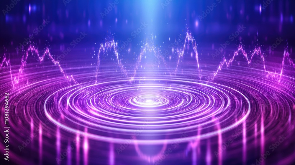 Poster abstract background of vibrant waves and light patterns creating a mystical atmosphere with colorful