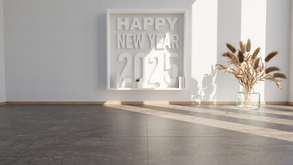Empty interior with 2025 deco