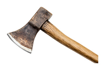 Wooden axe on a transparent background. isolated background.