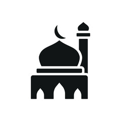 Mosque icon vector building in modern and simple style or concept