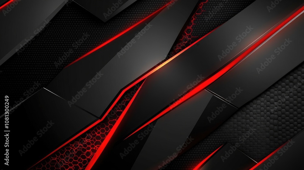 Poster abstract background with dynamic lines and textures in black and red shades, ideal for technology, d