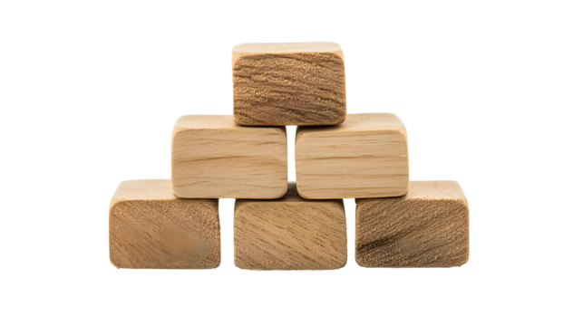 Wooden block tower on a transparent background. isolated background.